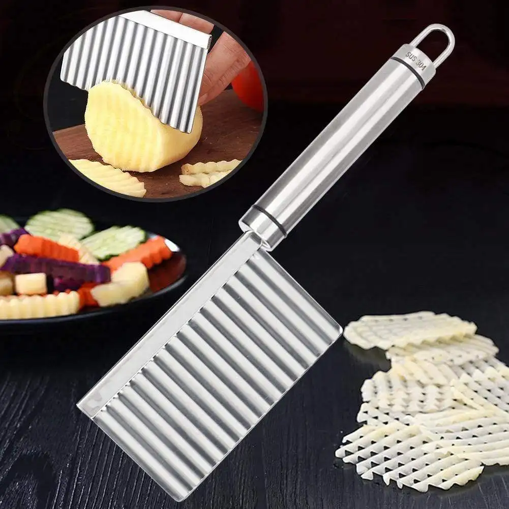 

304 Steel Wavy Cutter, for Perfect Crinkle Cut Fries. 23cm, Professional & Easy, Dishwasher Safe