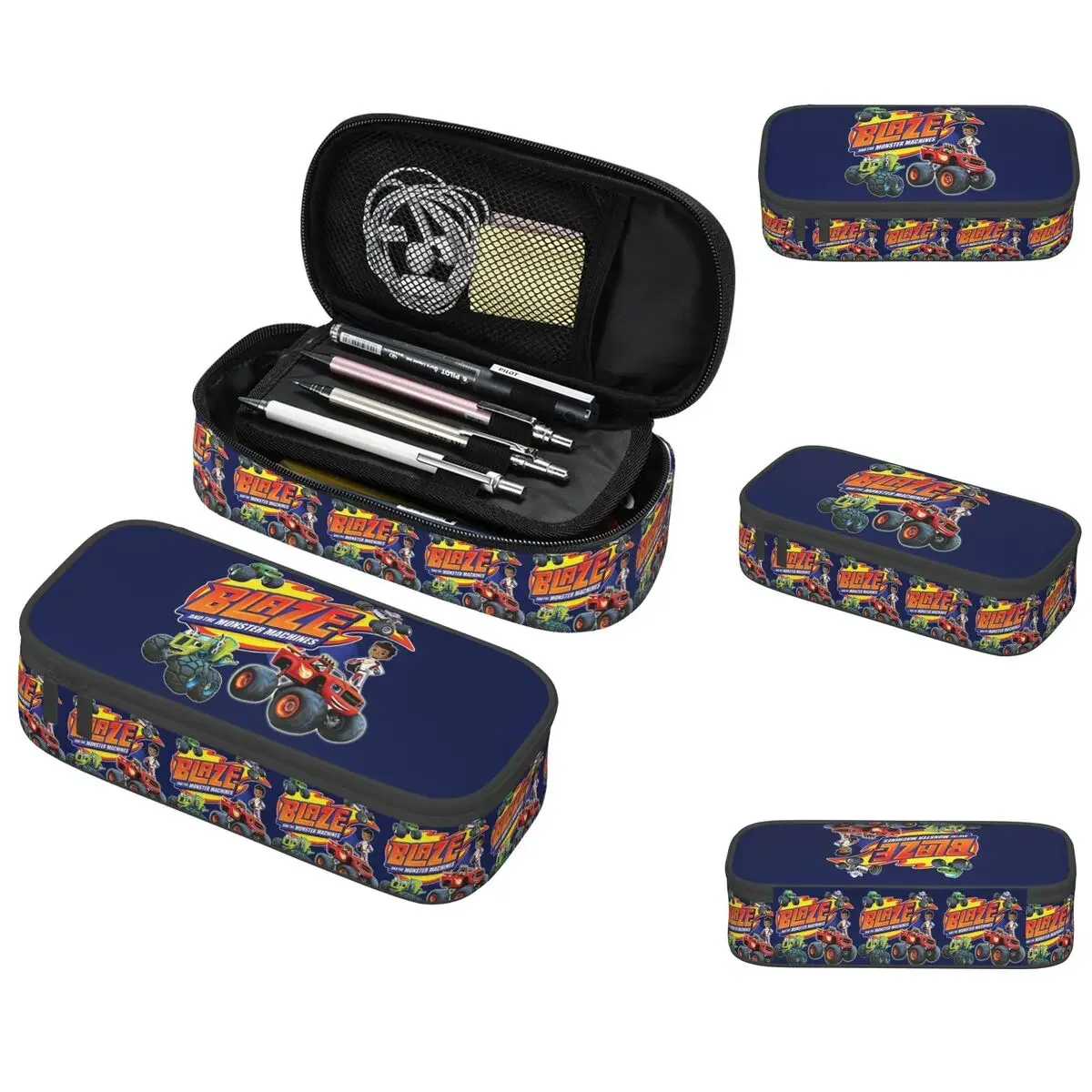 Blaze And The Monster Machines Crew Pencil Case for Students School Pen Box Pencil Bag Stationery Supplies Pen Holder Bag