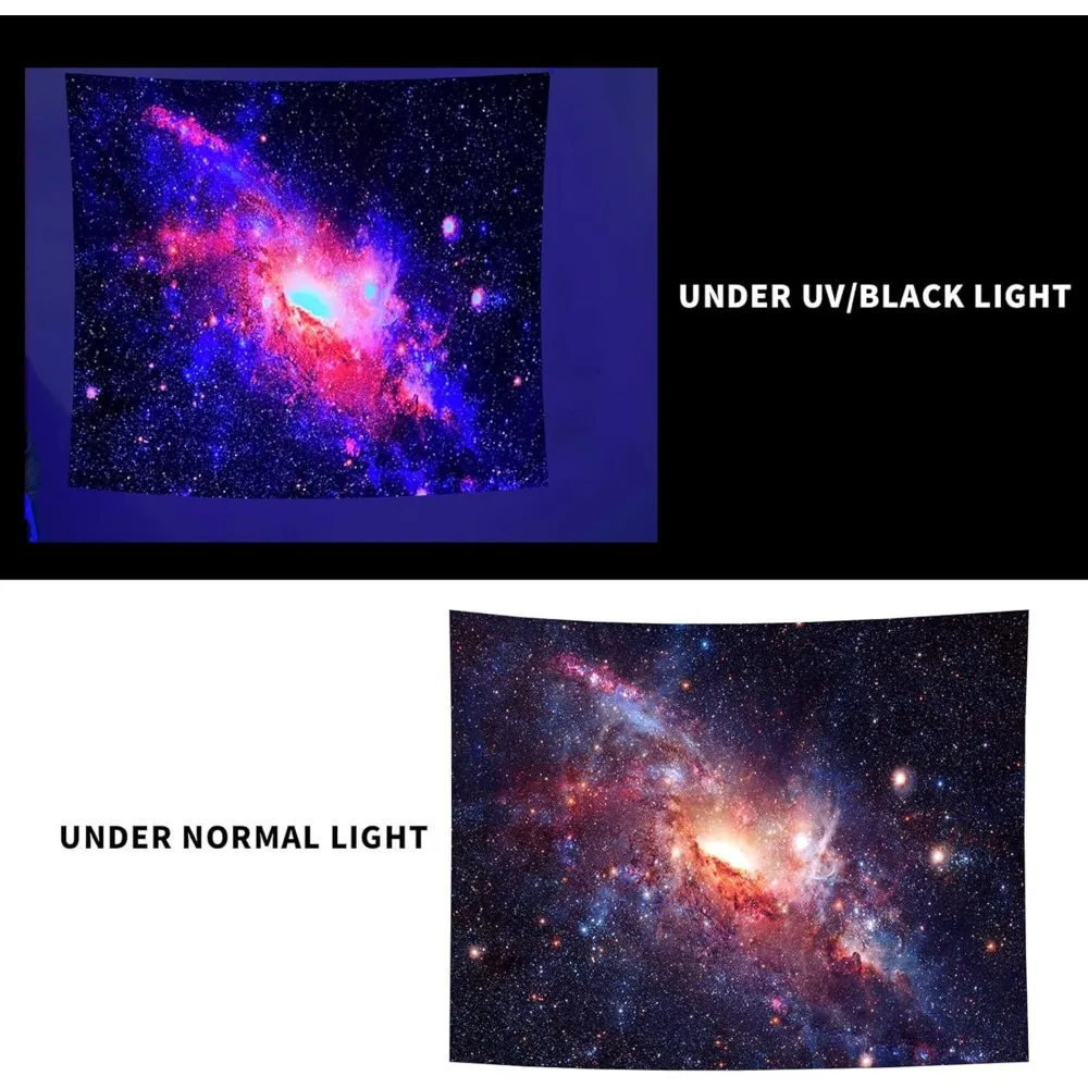 Pósteres de luz negra psyhilar para adultos, tapiz de luz negra de galaxia, tapiz reactivo uv púrpura de estrella de pared espacial trippy para dormitorio