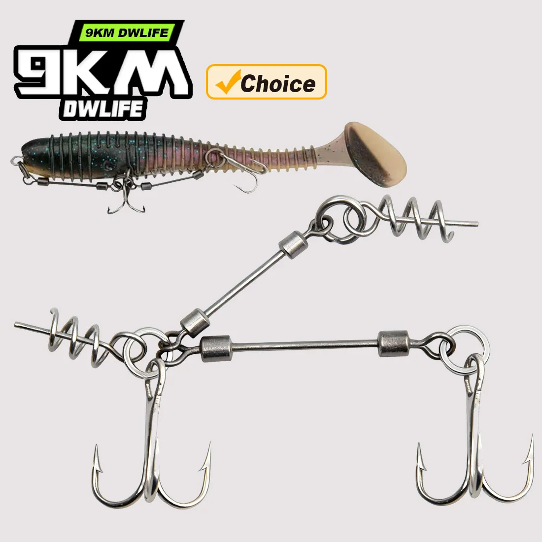 9KM Fishing Rig 1pcs Stinger Rig for Softbait Pike Treble Ho