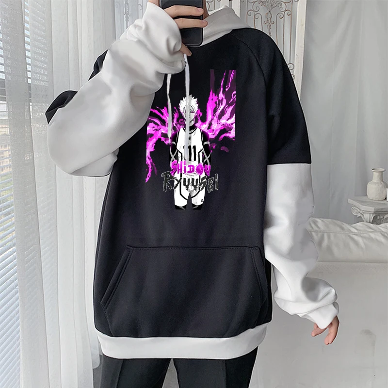 Anime Manga Blue Lock Ryuusei Shidou Hoodies Men Women Funny Cartoon Streetwear Casual Long Sleeve Loose Fleece Warm Sweatshirt