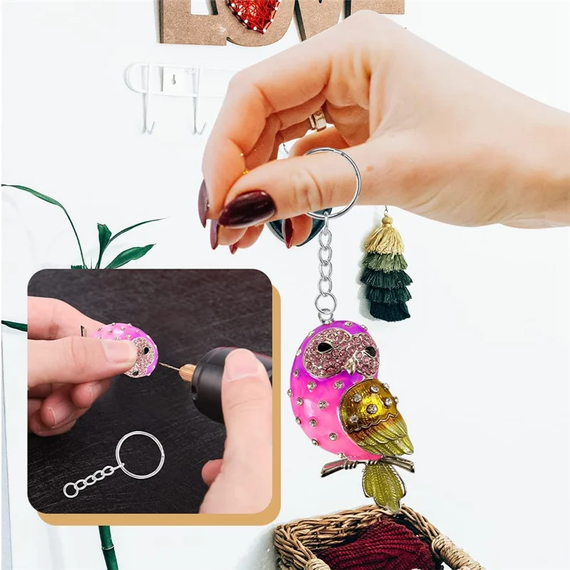 Electric Hand Drill Set for Resin Jewelry Casting, Drill With 10 Drill Bits, DIY Resin Key Chain Jewelry Making US Plug