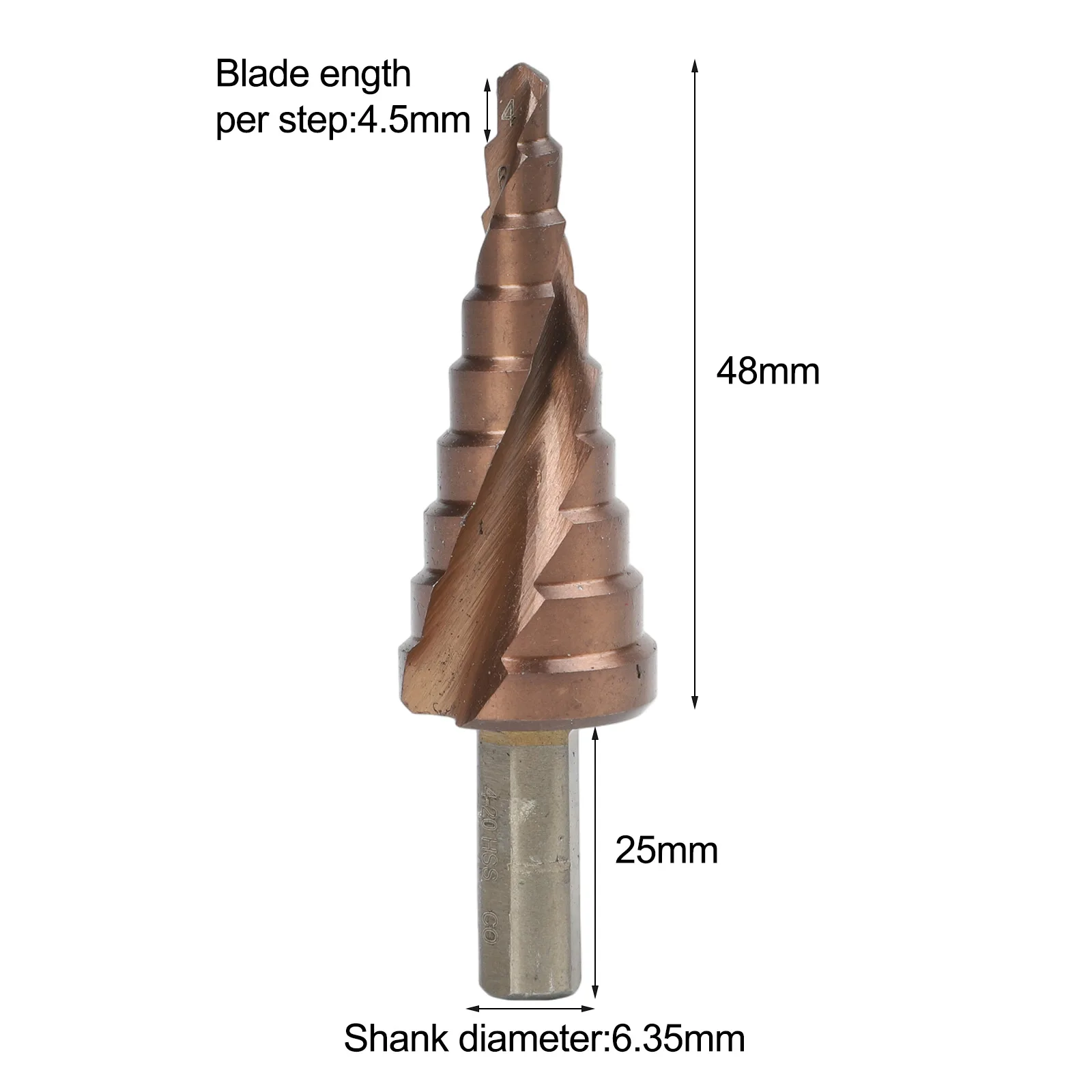 

Сверло ступенчатое кобальтовое для металлообработки, 14 мм, шестигранный хвостовик, с добавлением кобальта, двухлезвийное, для нержавеющей стали