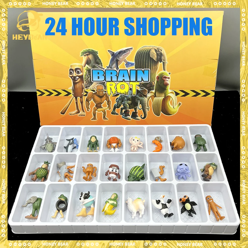 

NEW 24pcs Tung Tung Tung Sahur Figure Modelpvc Italian Brainrot Tun Tung Tung Sahur Action Figures Gift Box Toys Christmas Gifts
