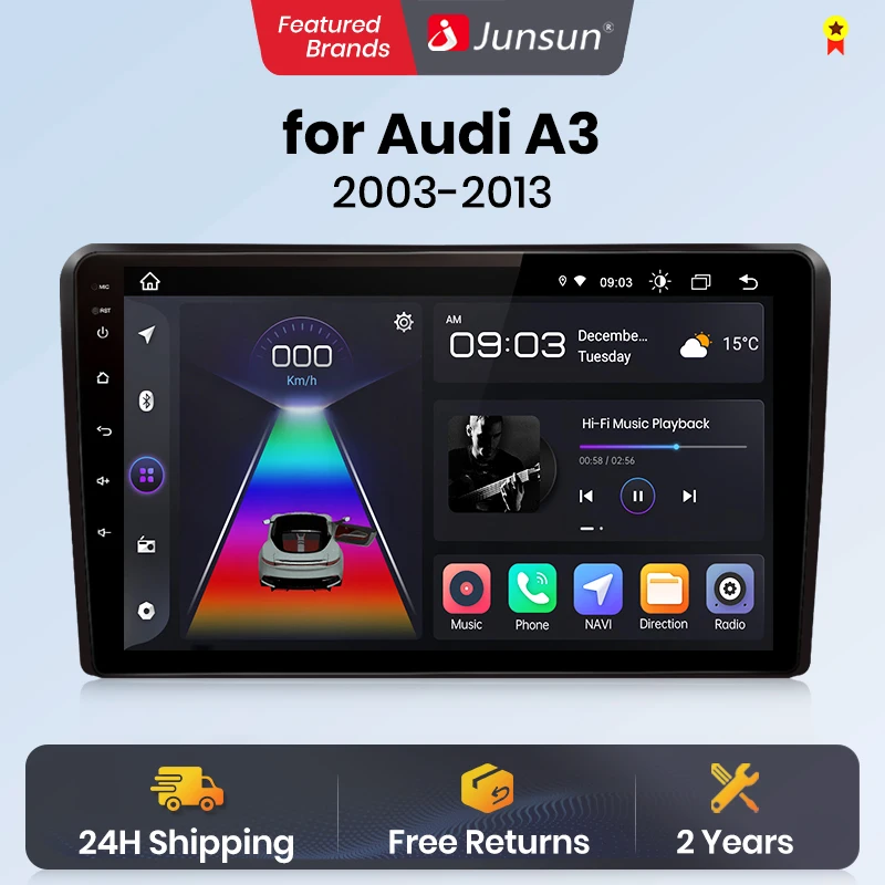 Junsun Wireless CarPlay Android Auto for Audi A3 8P 2003-Car Smart Systems Smart Car Radio GPS Car Radio