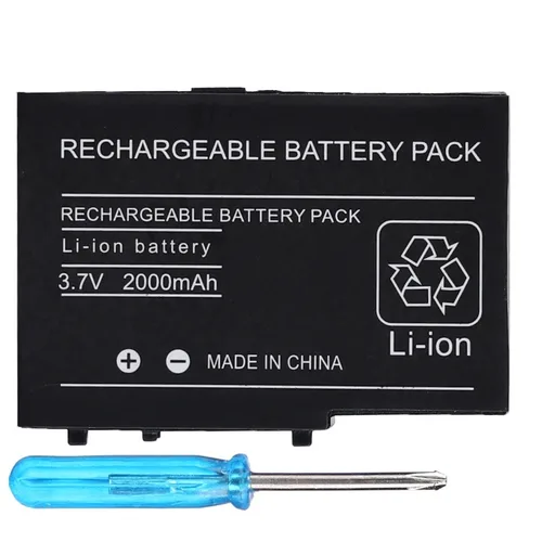Imagen 2 del producto Batería recargable de iones de litio de 3,7 V y 2000 mAh para Nintendo NDS DS Lite NDSL, batería de repuesto con destornillador
