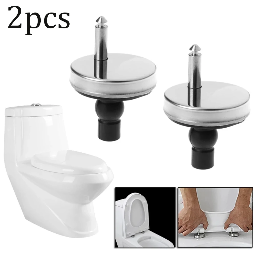 2PCS Toilet Seat Hinges Top Fix Hinge Pack Mountings Replacement Release-Quick Fitting Hinge Pack Toilet Bathroom Accessories