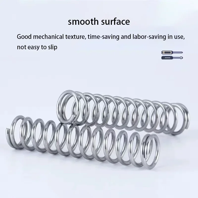 304 Stainless Steel Spiral Return Compression Spring, Wire Diameter: 1.2mm, Outer Diameter: 7-22mm, Length: 10-100mm, 10Pcs