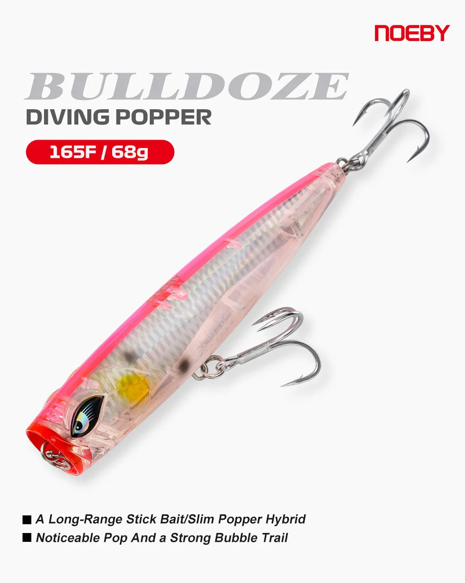Noeby Bulldoze Surface Popper Angelköder 165 mm 68 g schwimmende Stick-Köder Wobbler Kunstköder Walking The Dog Angelköder – Detail 1