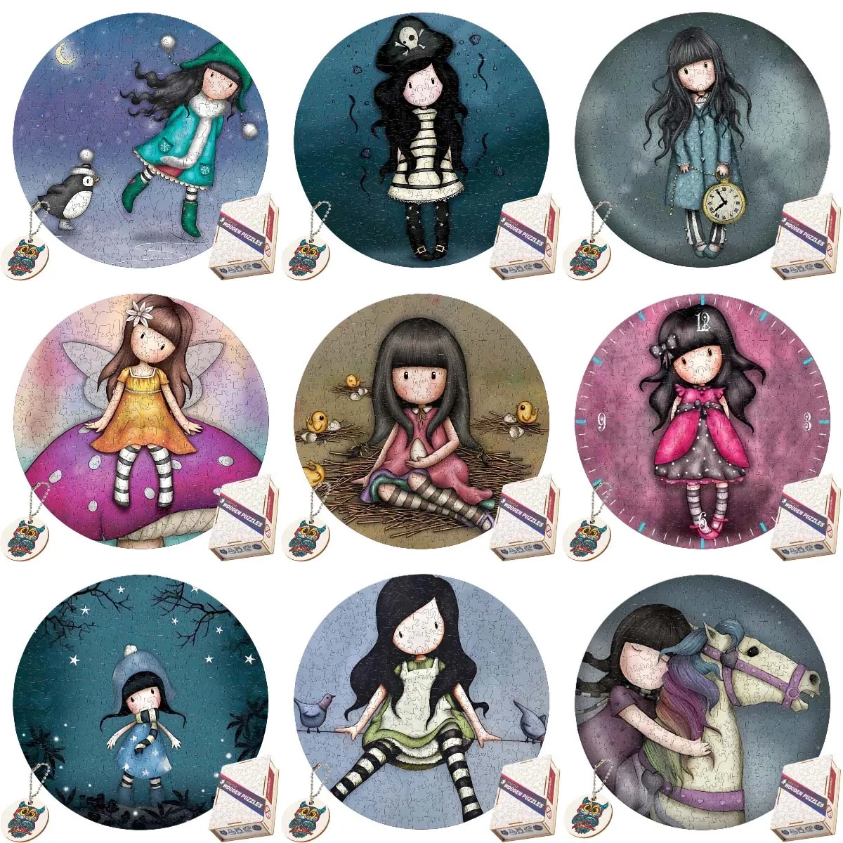 Cartoon Girl Wooden Jigsaw Puzzle Birthday Gifts for Children Guest Adults Wood Jigsaw Puzzl Educational Toys For Kids Adults