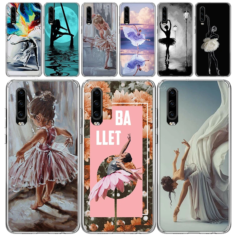 Ballerina Ballet Dancing Transparent Soft Phone Case for Huawei P30 P40 P50 P20 P10 Lite Mate 40 30 20 10 Pro Print Custom Cover