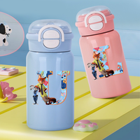 Zootopia 2 Stainless Steel 500ml Water Cup A-Z Letters Outdoor Insulated Sports Drinking Bottle Portable Travel Thermal Supplies