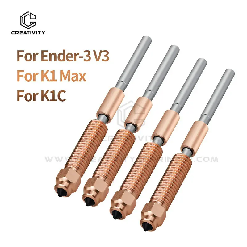 

K1C All-in-one Copper Titanium Nozzles for Ender 3 V3,KE K1 Max High Flow Printing Upgraded 0.4 0.6 0.8mm k1c Quick-Swap Nozzle