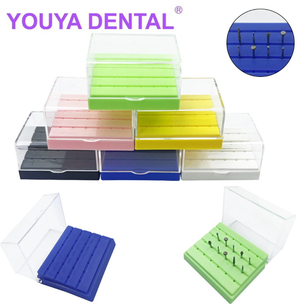 24 Holes Plastic Dental Bur Endo Files Holder Disinfection Carbide Burs Block Drills Sterilizer Case Box Dentist Lab Equipment