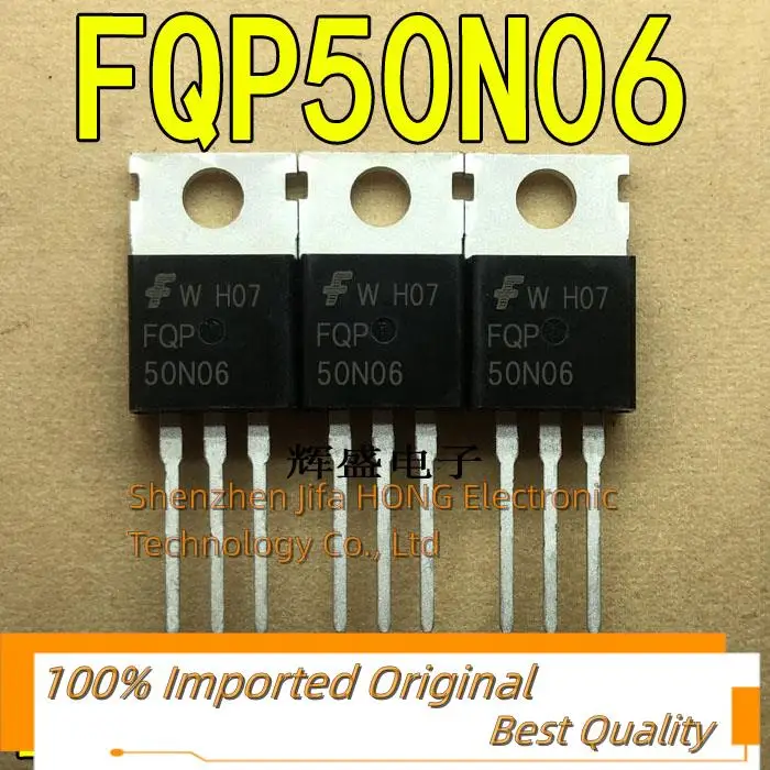 10PCS/Lot FQP50N06  TO-22O  MOSFET 50A 60V N-Channel Best Quality Original In Stock