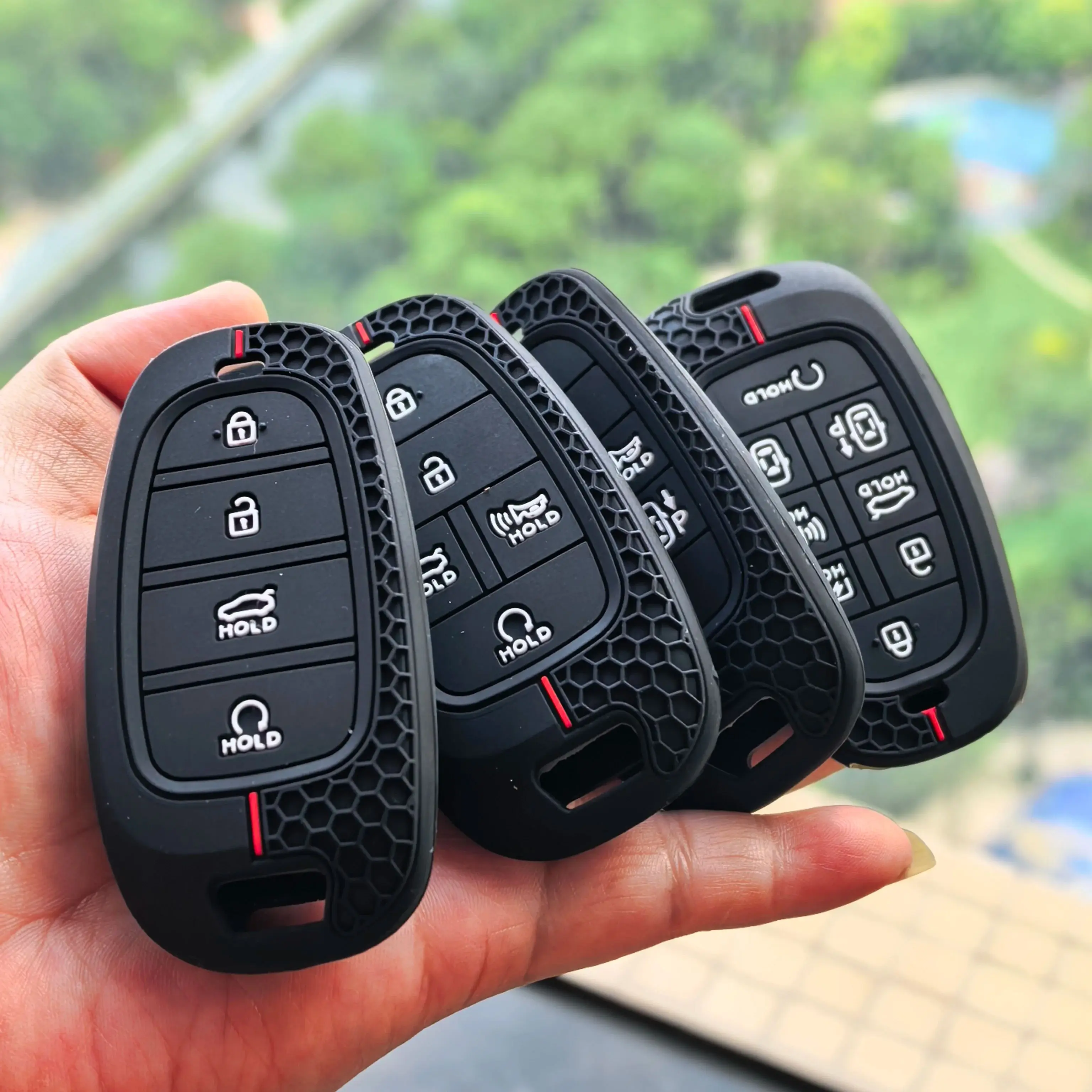 Funda de silicona para llave de coche, 4/5/7/8 botones, para Hyundai Sonata Sel Ev 6 Ev 8 IONIQ 5 Nexo DN8 Fe Tucson Sonata Staria NX4 Ioniq