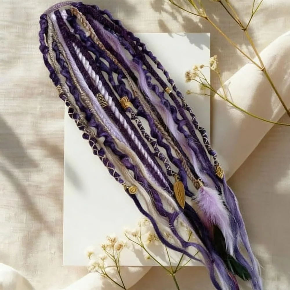 

Gifts Elastic Dread Ponytail DIY with Hair Tie Dread Ponytail Extensions Boho Braided Ponytail Extension