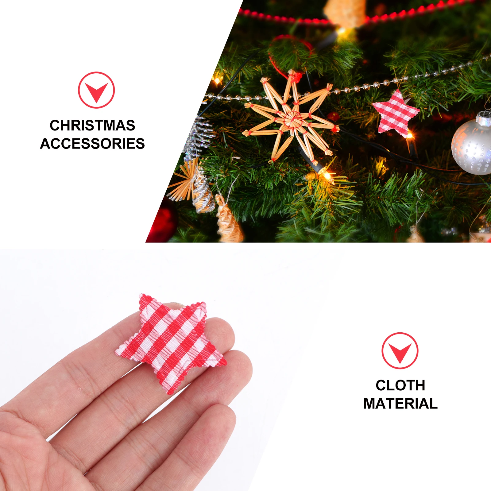 

50Pcs Embossed Five Pointed Star Decoration Red Xmas Party Ornament Hanging Window Wall Fireplace Festival DIY Accessory Gift