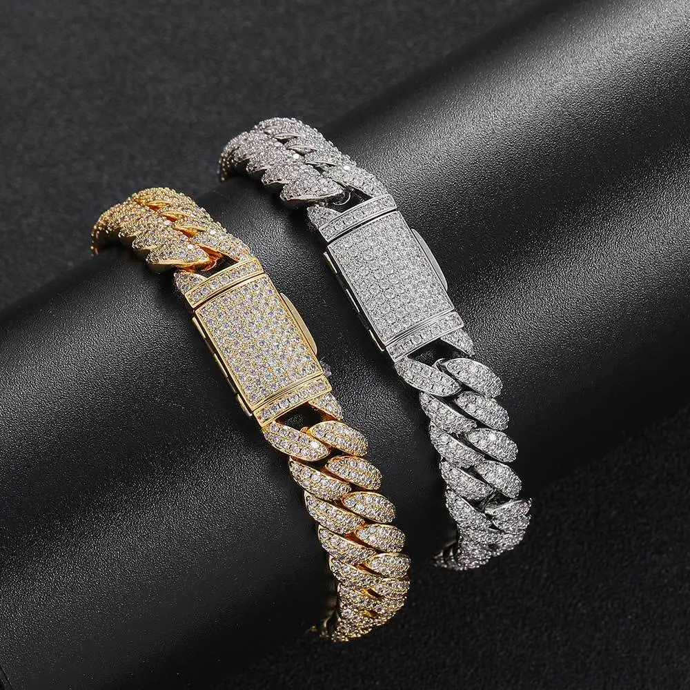 2023 stylish  Hip Pop Brass Cuban Bracelet For Men