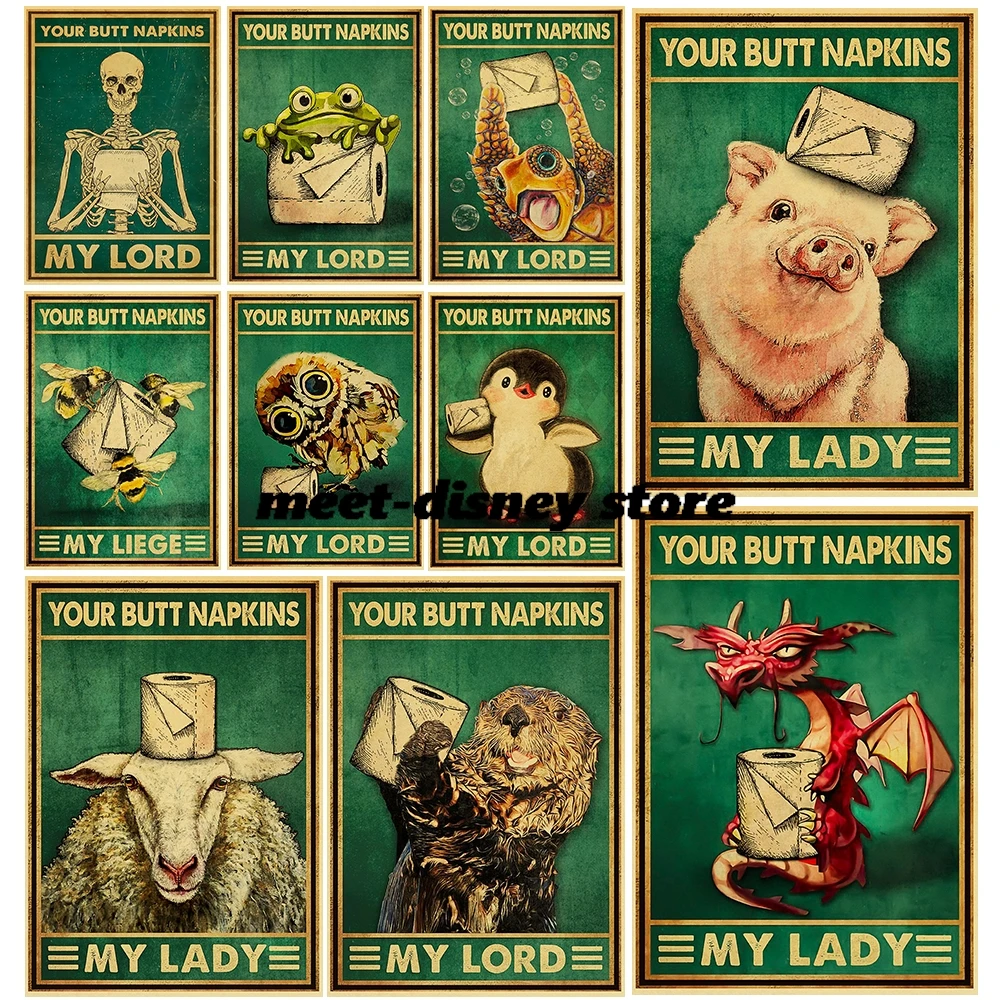 Your Butt Napkins My Lady Print Posters Nostalgia Home Decoration Chambre Living Picture Skateboard Landscape Cafe Room Decor