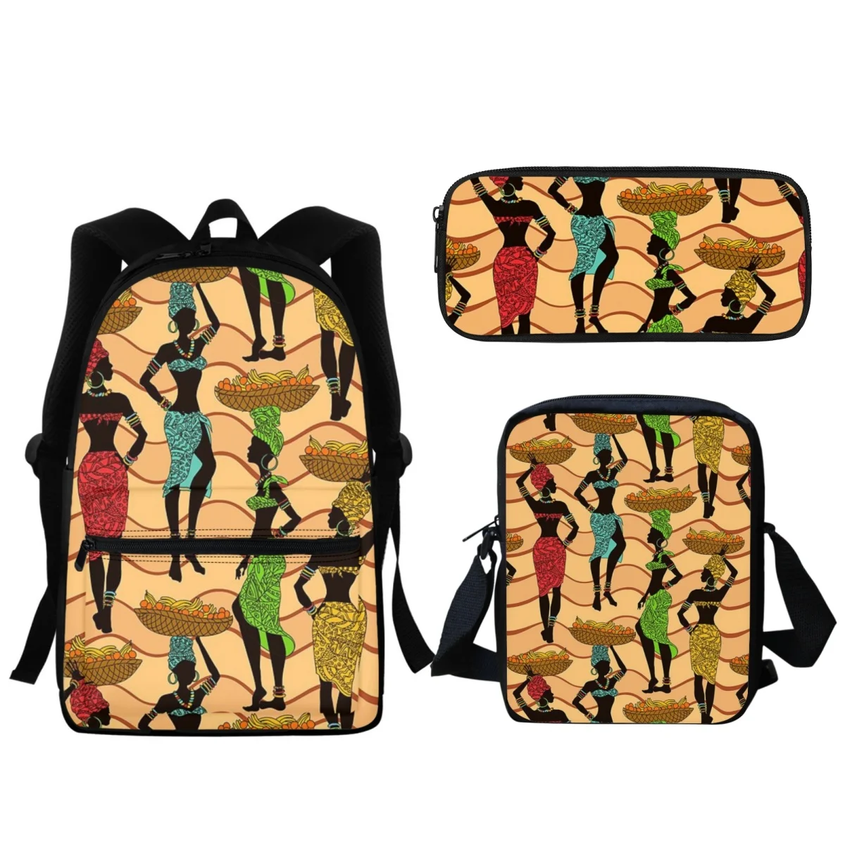 Teen Girls Boys School Backpack African Tribal Art Print Children Primary School BookBags SchoolBags High Quality Lunch Satchel