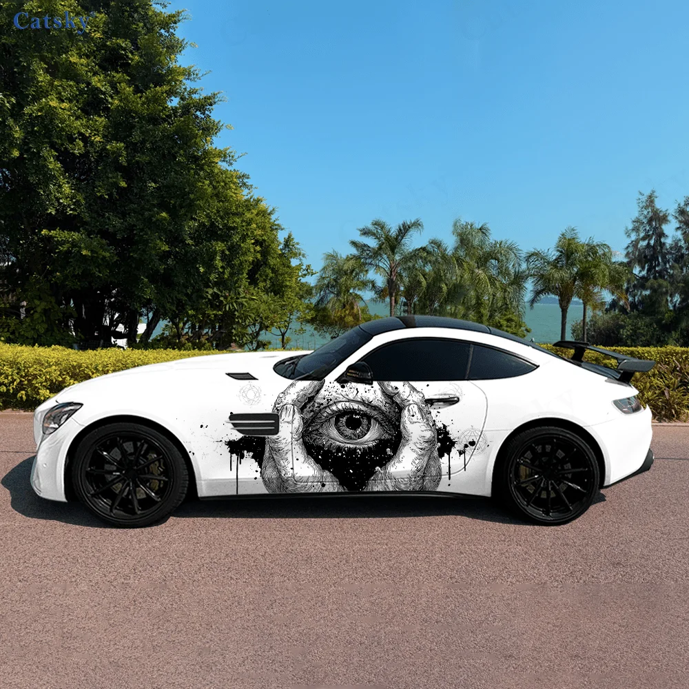 

Dark Hand Holding An Eye Car Vinyl Wraps Decal Self-adhesive PVC Sticker Suitable for Trucks SUV Decor Auto Accessories Gift