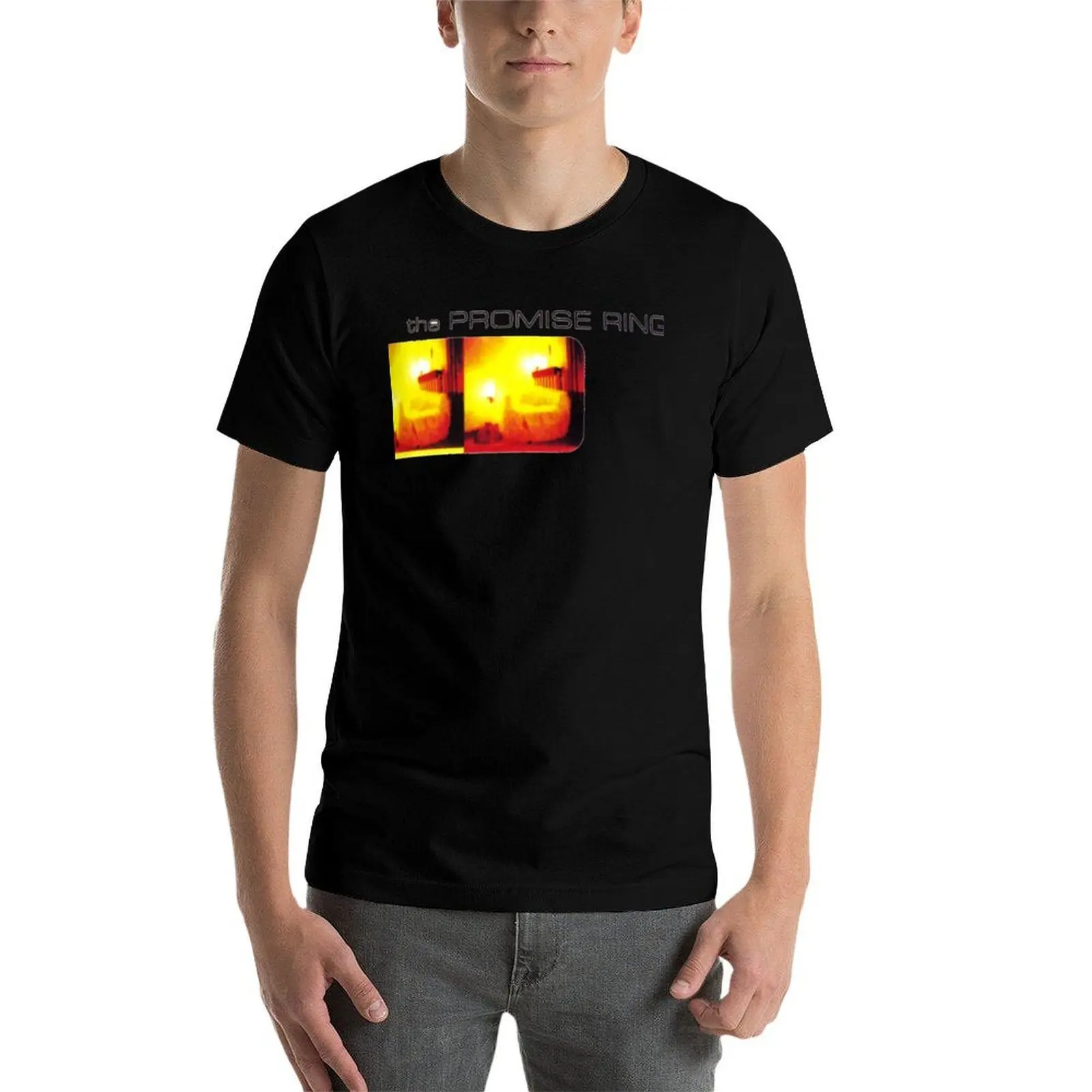 تي شيرت قطني بحلقة قميص وعد للرجال تي شيرت برسومات شخصية #4