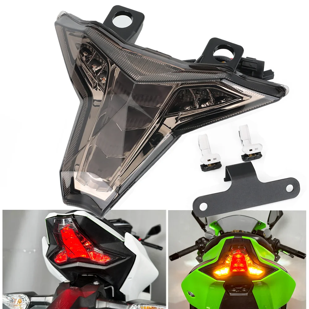 

ZX6R Ninja400 мотоциклетный светодиодный задний стоп-сигнал для Kawasaki Ninja ZX10R/RR Z400 Z1000 встроенный указатель поворота задний фонарь стоп-сигнал