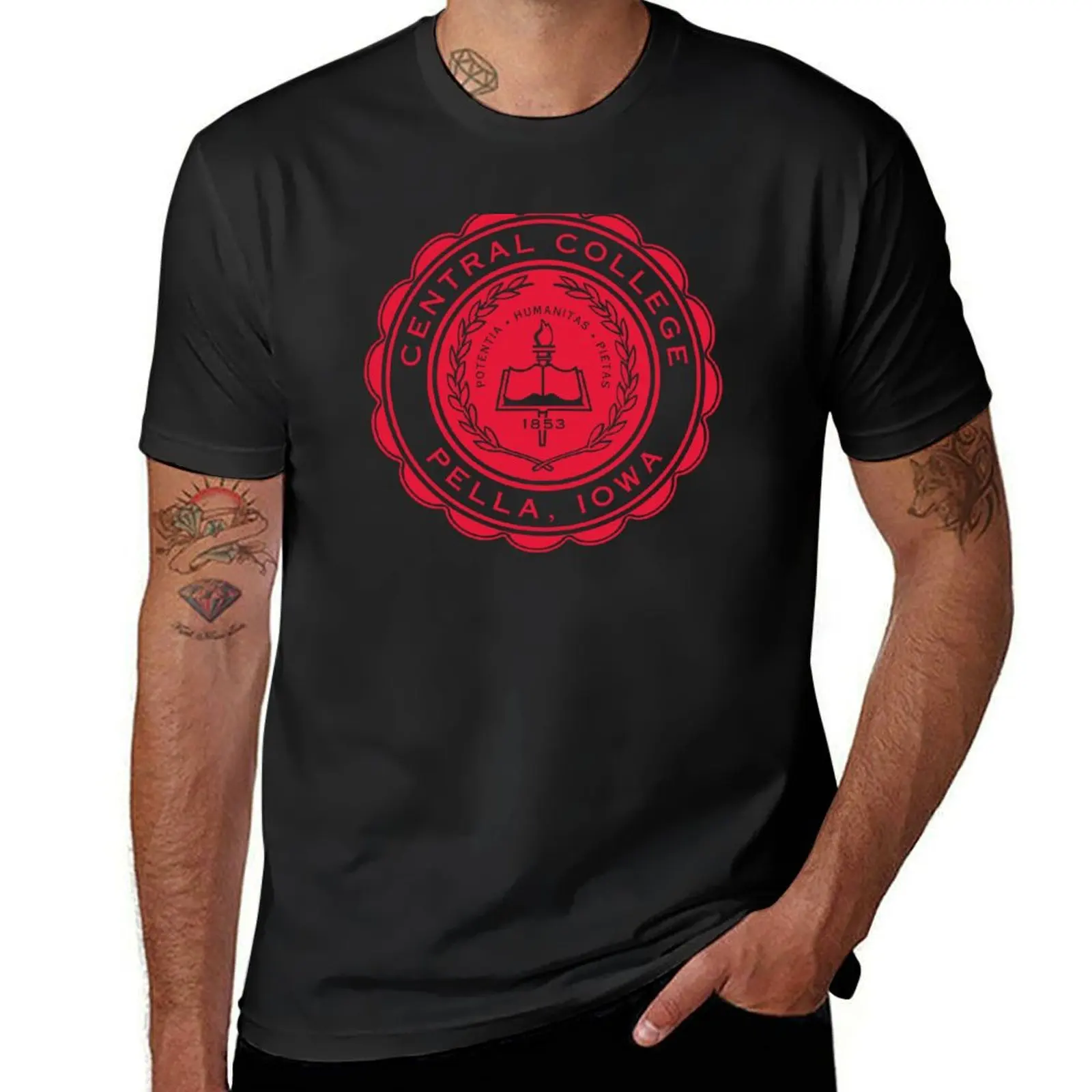 Central College Pella Iowa Seal T-Shirt for a boy tees plus size tops mens champion t shirts