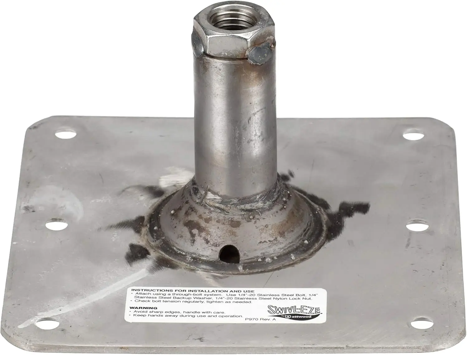 

3/4-Inch Pin Base with Acetal Bushing, Pre-Drilled for Easy Mounting, 7x7-Inch Size