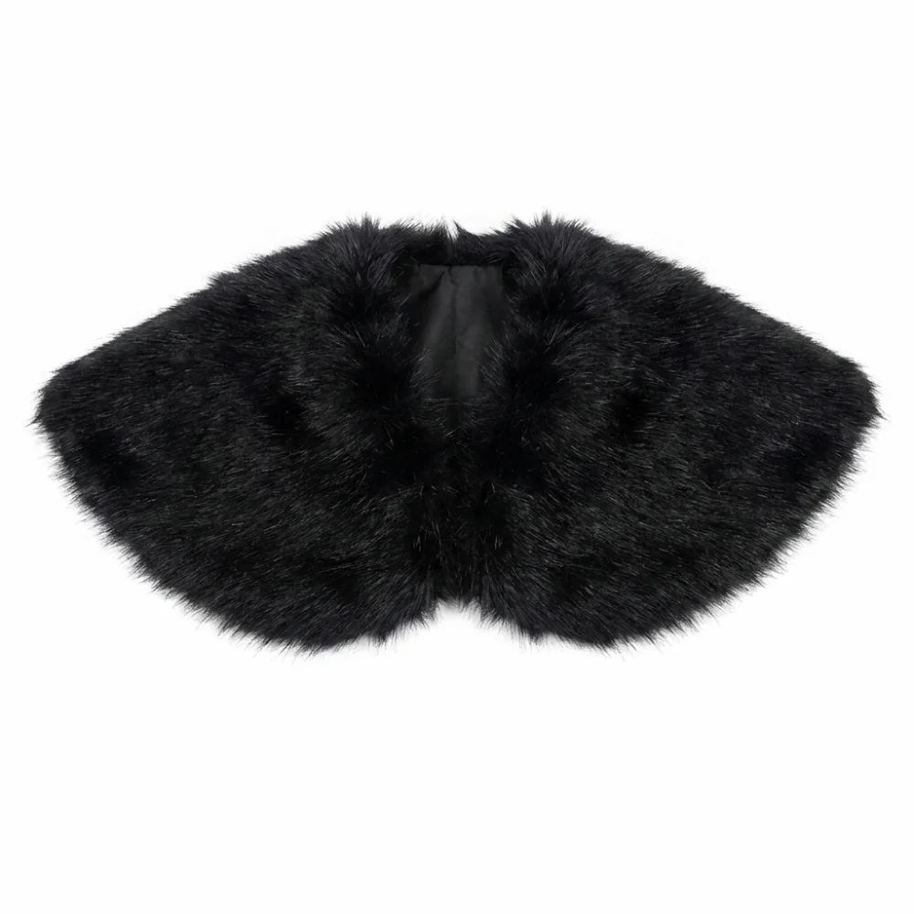 Vintage Faux Fur Shawl Multicolor Warm Shoulder Cape Polyester Lightweight Viking Costume Cape Renaissance Costume