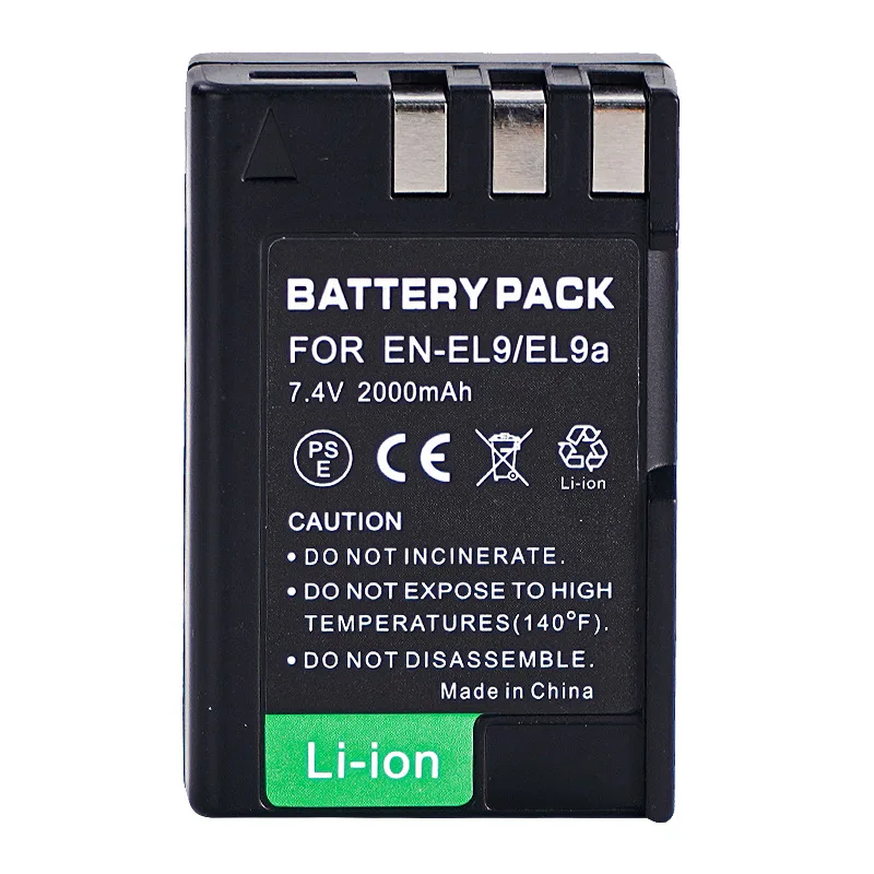 2000mAh EN-EL9 EN-EL9A ENEL9 Batteries&LED Dual Type C Charger for Nikon D40 D40X D60 D3000 D5000 Digital Camera