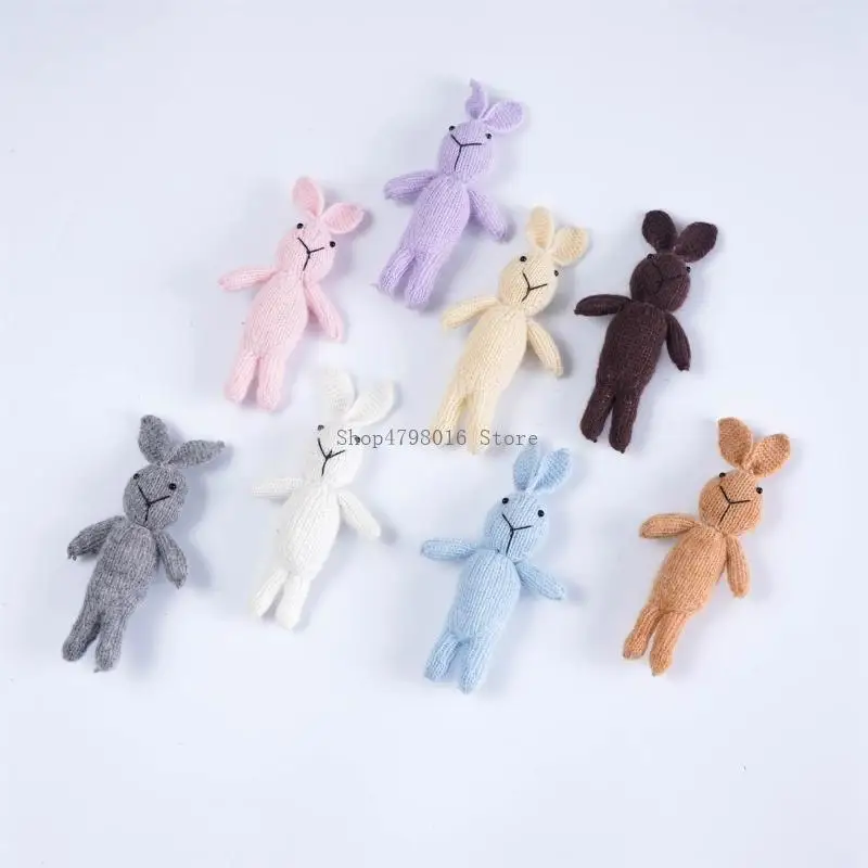 2 Pcs Newborn Photography Props Baby Ears Hat for Doll Set Knitted