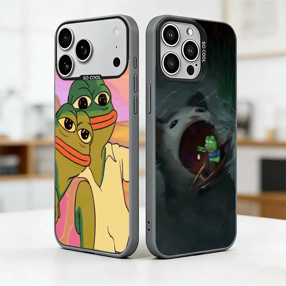 

Sad Pepe The Frog Phone Case For iPhone 17,16,15,14,13,12,11 Plus,Pro Max,XS,Colorful Silver Phone case Funda Cover