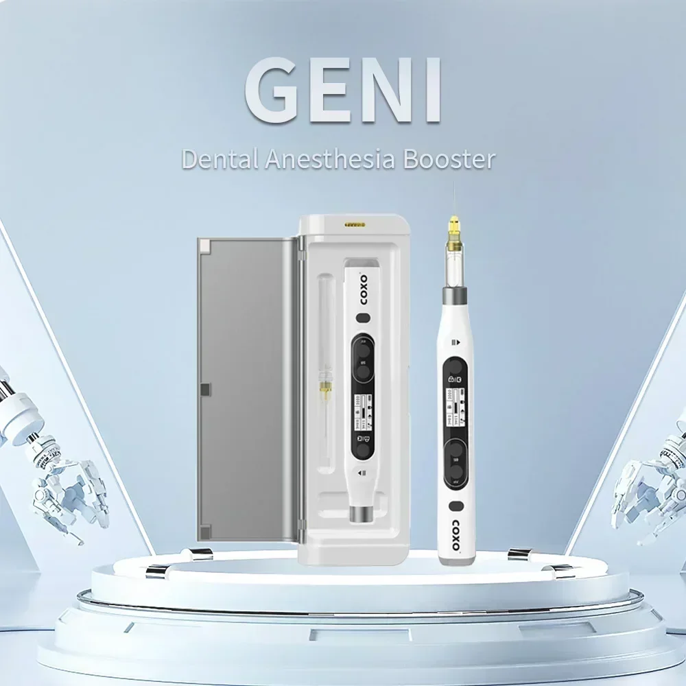 COXO GENI Painless Dental Anesthesia Injector Booster: Wireless Charging, LCD Display, 3 Adjustable Speeds, Soft touch control