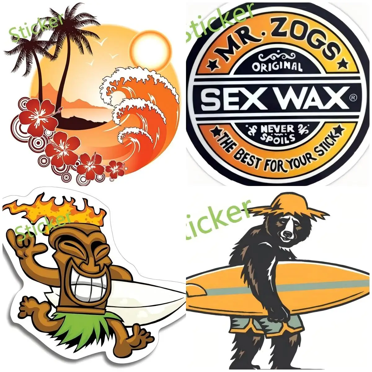 

surf Car Stickers and Decals Waterproof Anime Scratch-proof Styling JDM Decoration