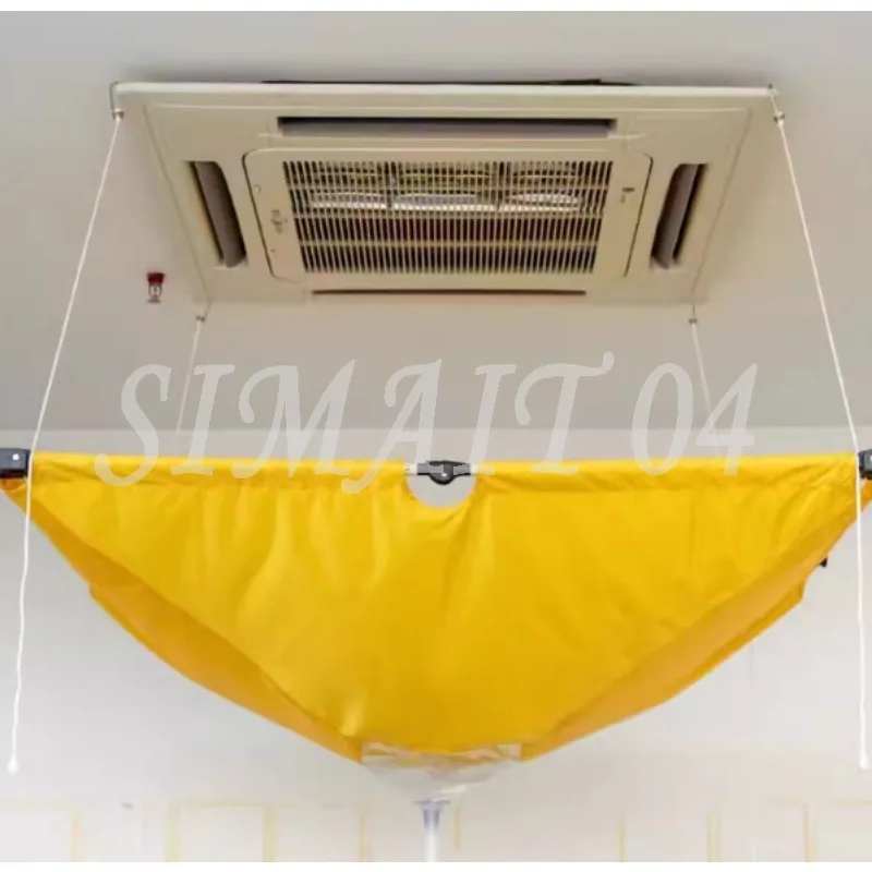 Ceiling Air Conditioner Cleaning Cover Air Conditioner Cleaning Protector Cover Waterproof Dustproof Cover Bag with Drain Outlet