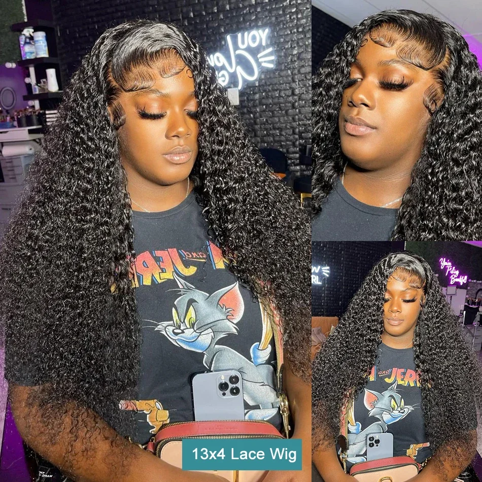 250 Density Transparent HD Human Hair Wig 30 38 40 Inch Deep Wave 13x4 Curly Lace Front 13x6 Water Wave Lace Frontal Wigs
