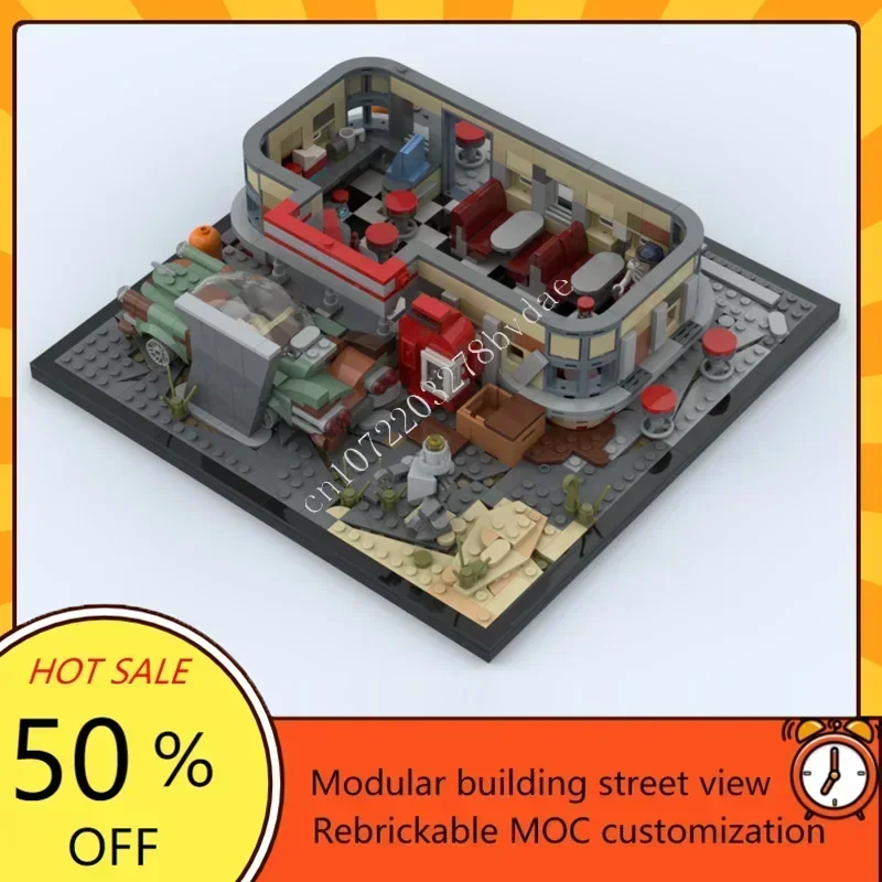 1492 ELEMENTY Drumlin Diner Modularny MOC Personalizowany Widok Ulicy Architektura Puzzle Kreatywny Model DIY Edukacyjny Zabawka Prezent