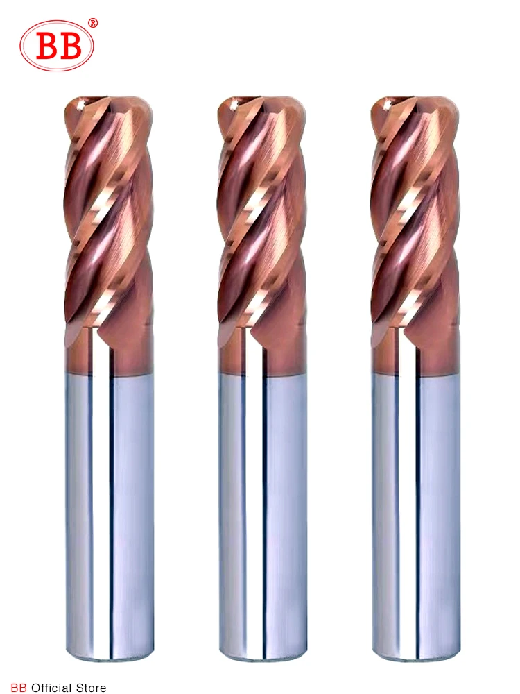 BB 코너 반경 엔드 밀 R 불노즈 CNC 텅스텐 카바이드 강철 커터, 표면 가공, 금속 라우터 도구, 3 4 플루트, R0.5 R1