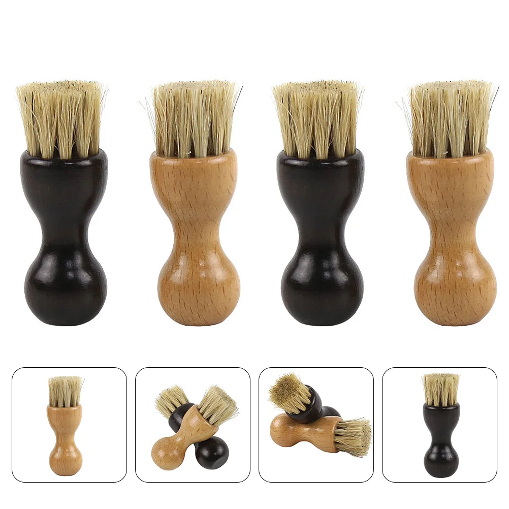 

4pcs Multifunctional Shoe Brush Set High Quality Wooden Bristle Cleaning Tool for Polishing Sneakers Dust Removal Grouting Long