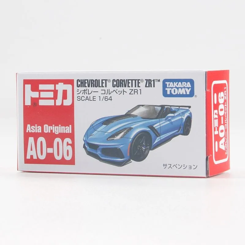 TAKARA TOMY Corvette ZR1 coche en miniatura de aleación caja roja blanca AO-06 coche de juguete regalo para niños