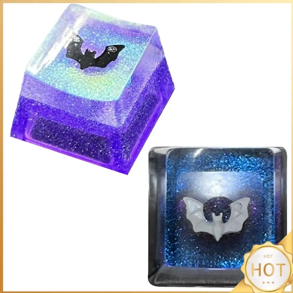 Resin Bat Keycap Translucently Keycaps Handmade Artisan Key Caps Cross Axis Mechanical Keyboard Keycap for Mechanical Keyboard