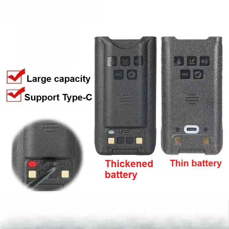 7.4V 2800mAh UV-9R Plus Walkie Talkie Li-ion Battery For Baofeng 9Rplus 9RPRO GMRS-9R Li-ion Battery Ham Radio Accessories