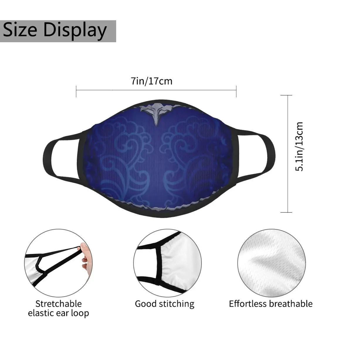 Kitana Emperial Mortal Kombat Geïnspireerd Gezichtsmasker 5Pc Kinderwasbaar En Herbruikbaar Masker