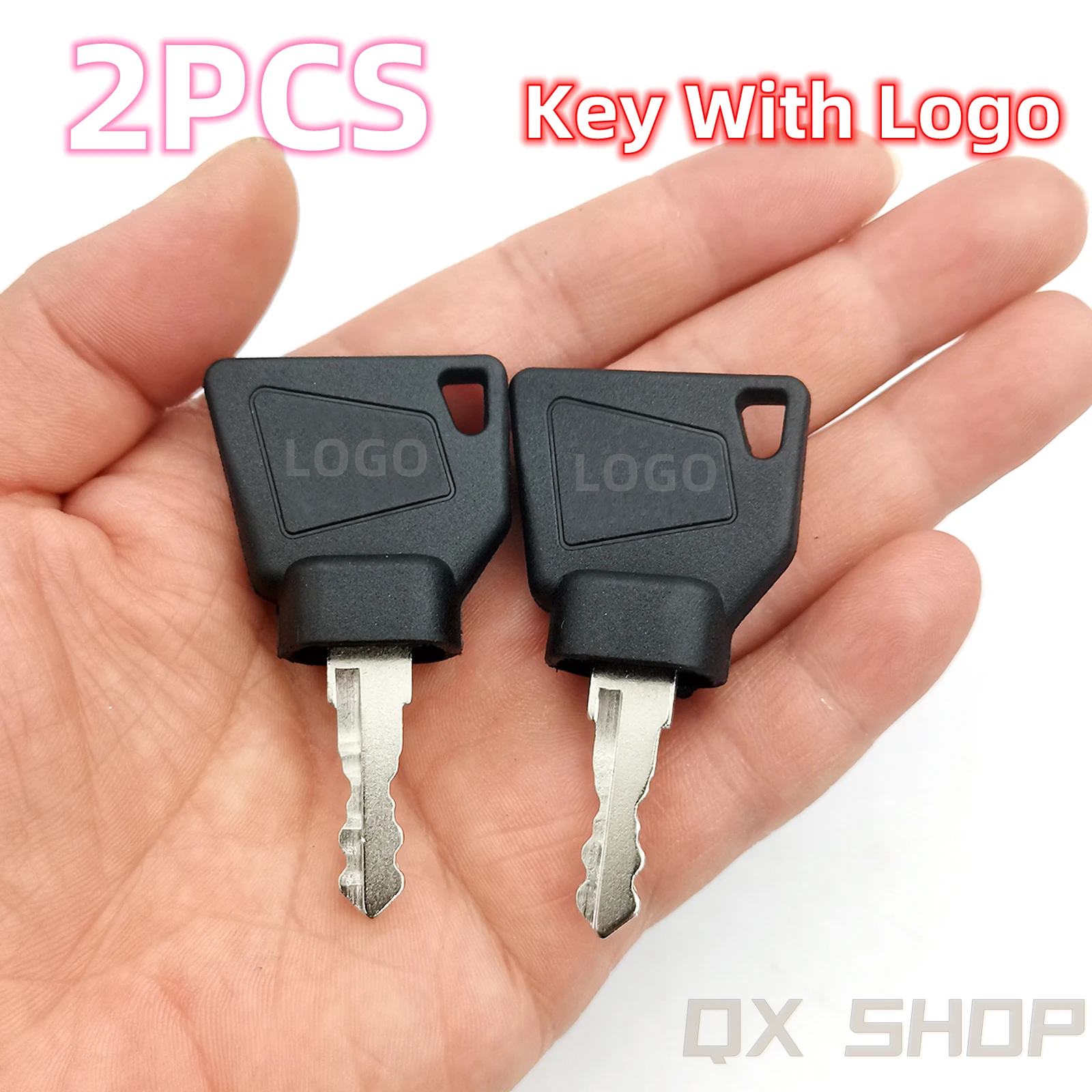 2Pcs Ignition Start Key Switch Starter key For JCB 3CX Excavator Most JCB Machine Digger Equipment Replacement Parts  ﻿with logo