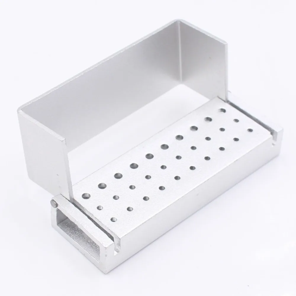 30 Holes Dental Bur Block Holder High Speed Autoclavable Dental Burs Organizer Gold Low Speed Handpiece Burs Block