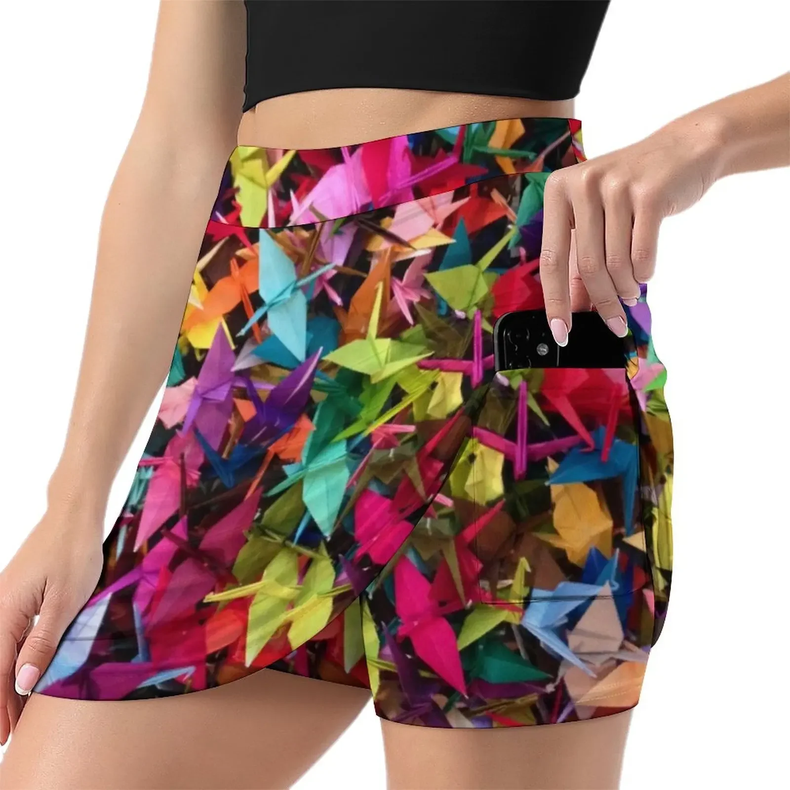 Paper Cranes Mini Skirt kawaii skirt Summer women's clothing