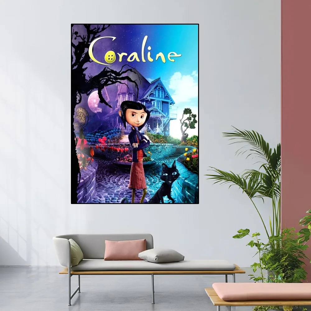 MINISO Coraline Cartoon Poster Home Room Decor soggiorno camera da letto arte estetica pittura murale adesivi