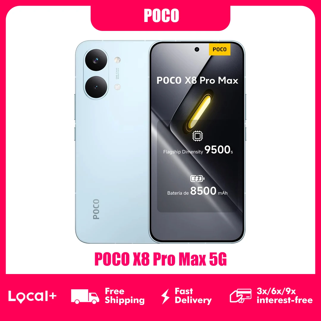 POCO X8 Pro MAX 5G 12GB 256GB 512GB NFC Smartphone Dimensity 9500s 8500mAh Cámara de 50MP con OIS